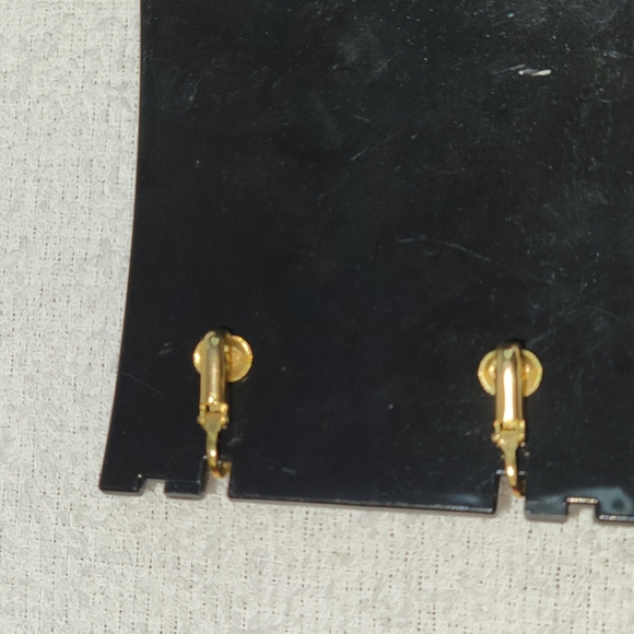 Vintage Red glazed clip on earrings flower  poinsettia festive - Picture 4 of 8